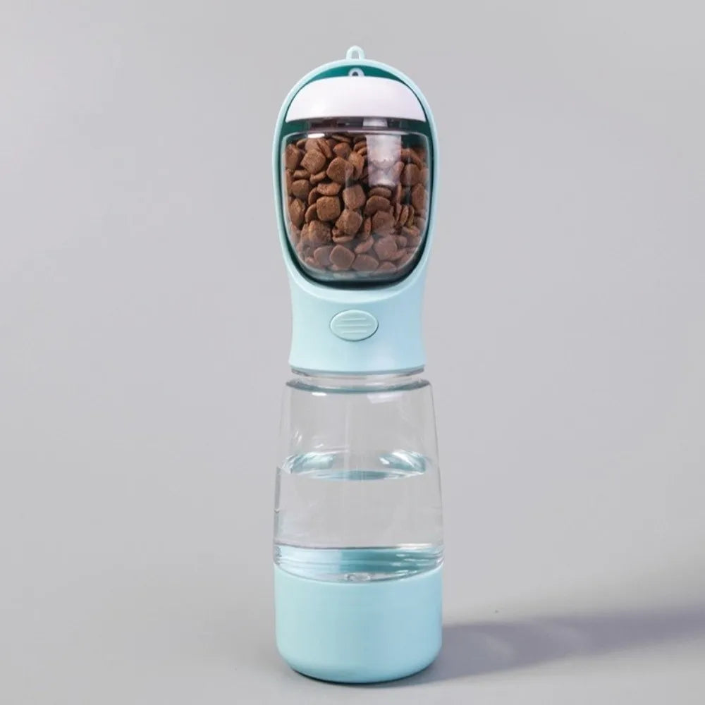 New 400Ml Dog Water Dispenser with Poop Bag Container 3 in 1 Pet Water Bottle Portable Leak Proof Dog Food Bottle Travel Use