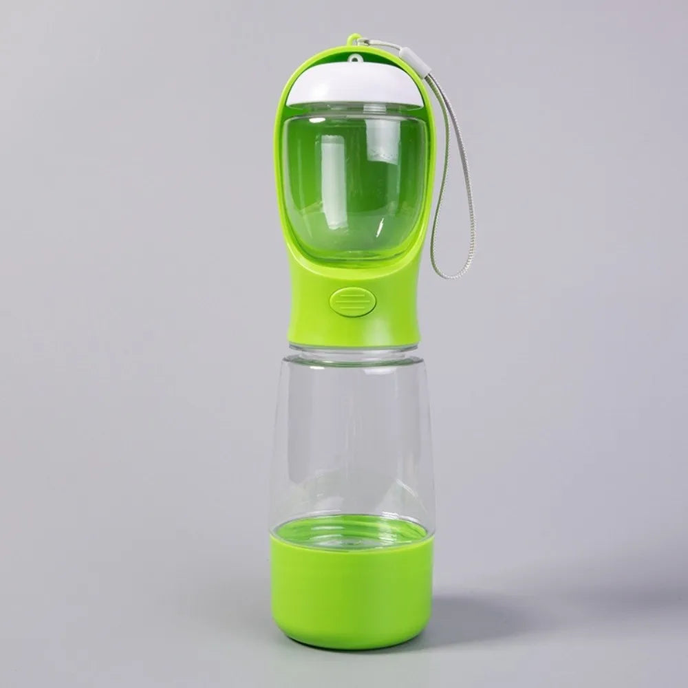 New 400Ml Dog Water Dispenser with Poop Bag Container 3 in 1 Pet Water Bottle Portable Leak Proof Dog Food Bottle Travel Use