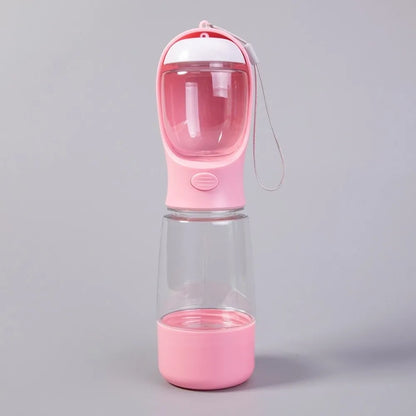 New 400Ml Dog Water Dispenser with Poop Bag Container 3 in 1 Pet Water Bottle Portable Leak Proof Dog Food Bottle Travel Use