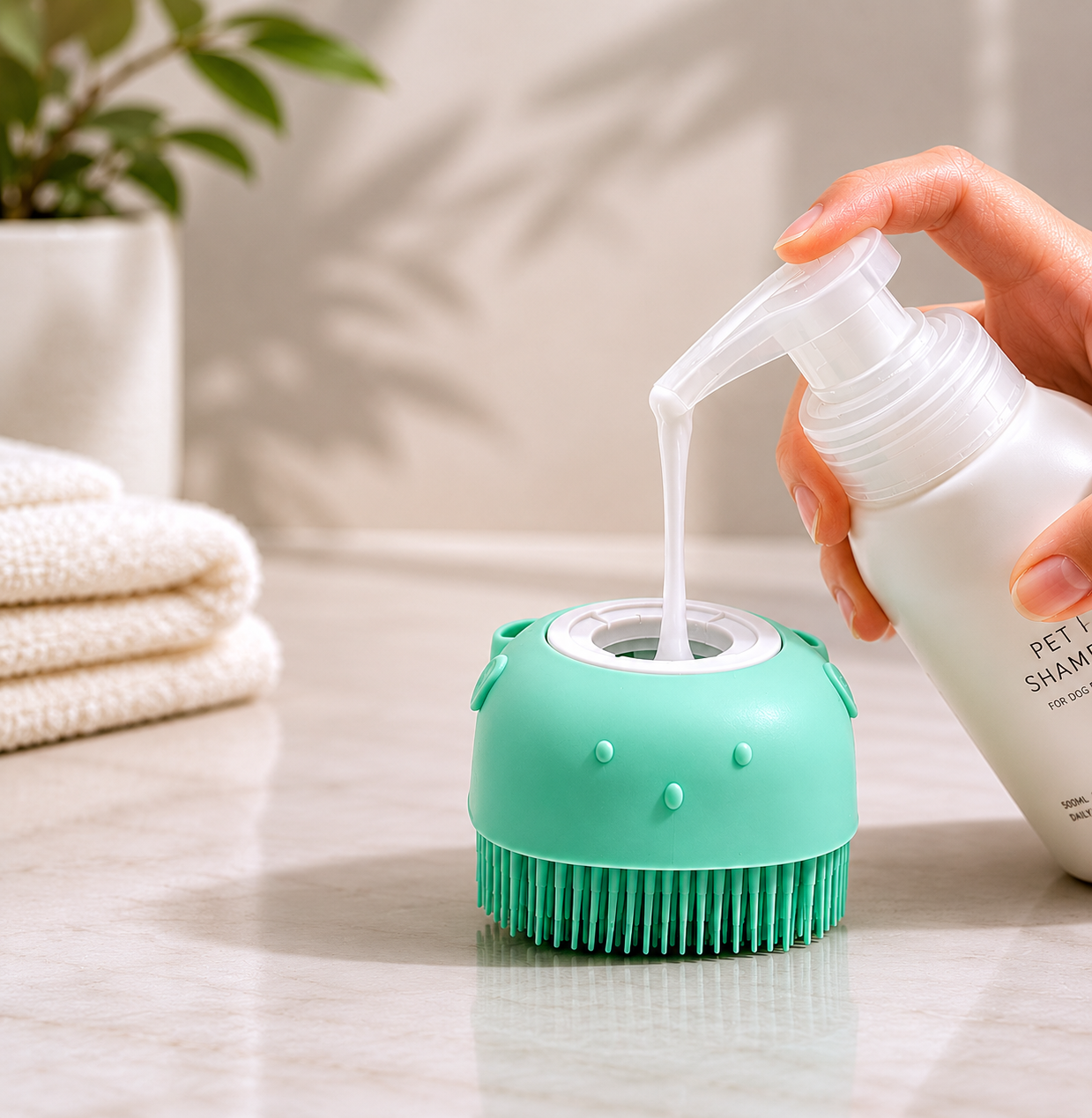 Silikonbadborste – Schampo & Massage, 2-i-1